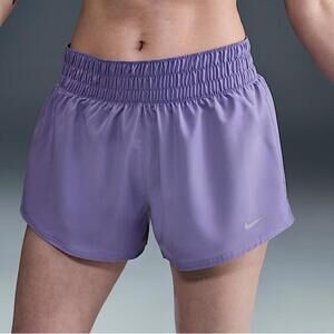 Nike One Dri-FIT Mid-Rise Purple 3" Shorts Women's Medium